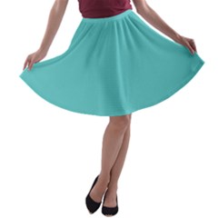 Grey Wave Water Waves Blue White A-line Skater Skirt