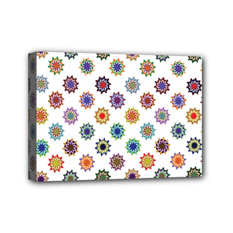 Flowers Color Artwork Vintage Modern Star Lotus Sunflower Floral Rainbow Mini Canvas 7  X 5  by Alisyart