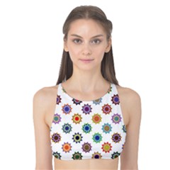 Flowers Color Artwork Vintage Modern Star Lotus Sunflower Floral Rainbow Tank Bikini Top by Alisyart