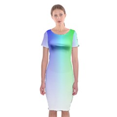 Layer Light Rays Rainbow Pink Purple Green Blue Classic Short Sleeve Midi Dress