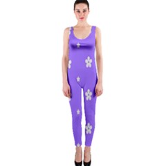 Light Purple Flowers Background Images Onepiece Catsuit