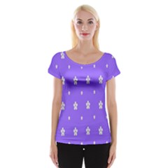 Light Purple Flowers Background Images Women s Cap Sleeve Top