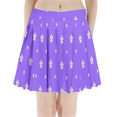 Light Purple Flowers Background Images Pleated Mini Skirt