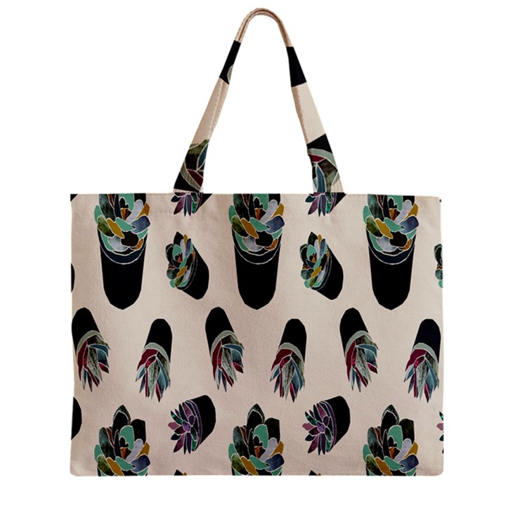 Succulent Plants Pattern Lights Zipper Mini Tote Bag