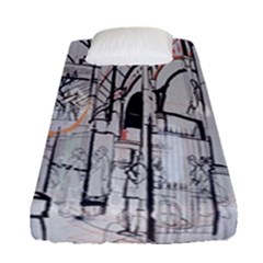 Cityscapes England London Europe United Kingdom Artwork Drawings Traditional Art Fitted Sheet (single Size) by Simbadda