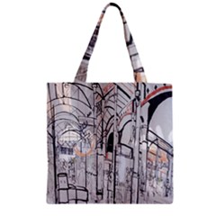 Cityscapes England London Europe United Kingdom Artwork Drawings Traditional Art Zipper Grocery Tote Bag by Simbadda