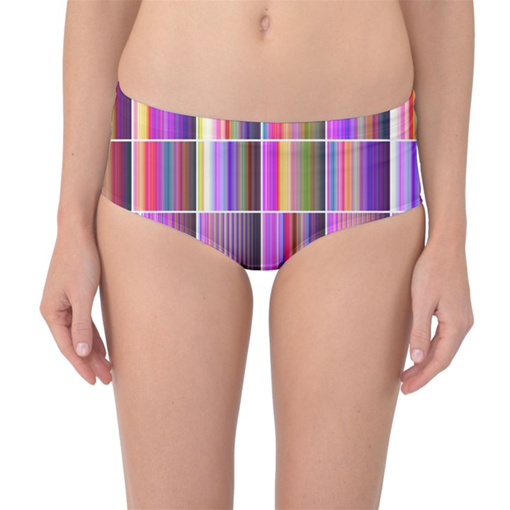 Plasma Gradient Gradation Mid-Waist Bikini Bottoms