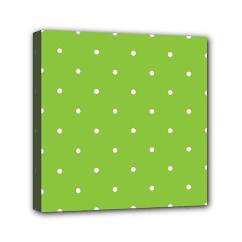 Mages Pinterest Green White Polka Dots Crafting Circle Mini Canvas 6  X 6  by Alisyart