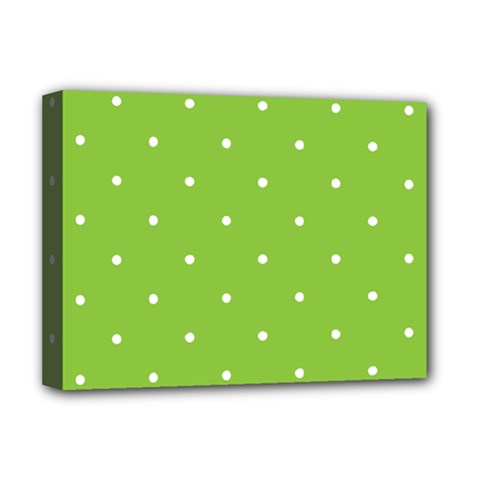 Mages Pinterest Green White Polka Dots Crafting Circle Deluxe Canvas 16  X 12  