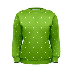 Mages Pinterest Green White Polka Dots Crafting Circle Women s Sweatshirt by Alisyart