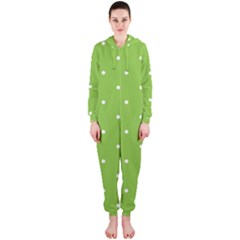 Mages Pinterest Green White Polka Dots Crafting Circle Hooded Jumpsuit (ladies) 