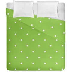 Mages Pinterest Green White Polka Dots Crafting Circle Duvet Cover Double Side (california King Size) by Alisyart