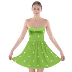 Mages Pinterest Green White Polka Dots Crafting Circle Strapless Bra Top Dress by Alisyart