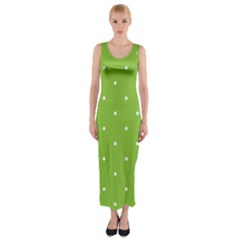 Mages Pinterest Green White Polka Dots Crafting Circle Fitted Maxi Dress