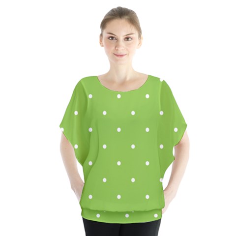 Mages Pinterest Green White Polka Dots Crafting Circle Blouse by Alisyart