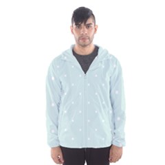 Mages Pinterest White Blue Polka Dots Crafting  Circle Hooded Wind Breaker (men)