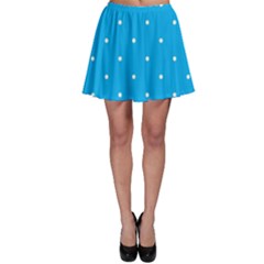 Mages Pinterest White Blue Polka Dots Crafting Circle Skater Skirt by Alisyart