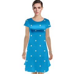 Mages Pinterest White Blue Polka Dots Crafting Circle Cap Sleeve Nightdress by Alisyart