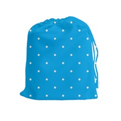 Mages Pinterest White Blue Polka Dots Crafting Circle Drawstring Pouches (extra Large) by Alisyart