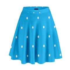 Mages Pinterest White Blue Polka Dots Crafting Circle High Waist Skirt by Alisyart