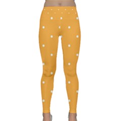 Mages Pinterest White Orange Polka Dots Crafting Classic Yoga Leggings by Alisyart