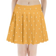Mages Pinterest White Orange Polka Dots Crafting Pleated Mini Skirt