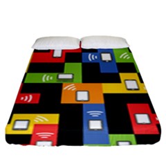 Mobile Phone Signal Color Rainbow Fitted Sheet (king Size)