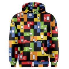 Mobile Phone Signal Color Rainbow Men s Zipper Hoodie