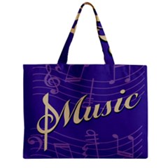 Music Flyer Purple Note Blue Tone Zipper Mini Tote Bag by Alisyart