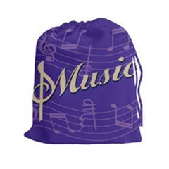 Music Flyer Purple Note Blue Tone Drawstring Pouches (xxl) by Alisyart