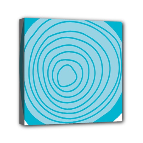 Mustard Logo Hole Circle Linr Blue Mini Canvas 6  X 6 