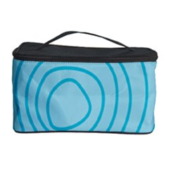 Mustard Logo Hole Circle Linr Blue Cosmetic Storage Case