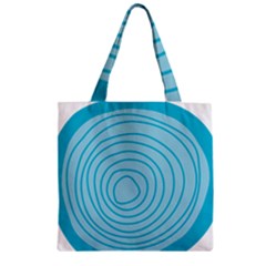 Mustard Logo Hole Circle Linr Blue Zipper Grocery Tote Bag