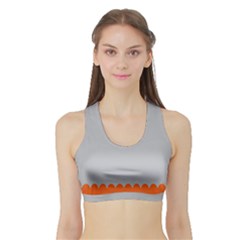 Orange Gray Scallop Wallpaper Wave Sports Bra With Border by Alisyart