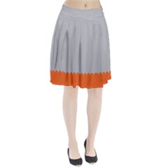 Orange Gray Scallop Wallpaper Wave Pleated Skirt