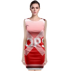 Oops Stop Sign Icon Sleeveless Velvet Midi Dress by Alisyart