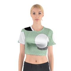 Golf Image Ball Hole Black Green Cotton Crop Top by Alisyart