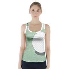 Golf Image Ball Hole Black Green Racer Back Sports Top