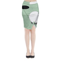 Golf Image Ball Hole Black Green Midi Wrap Pencil Skirt
