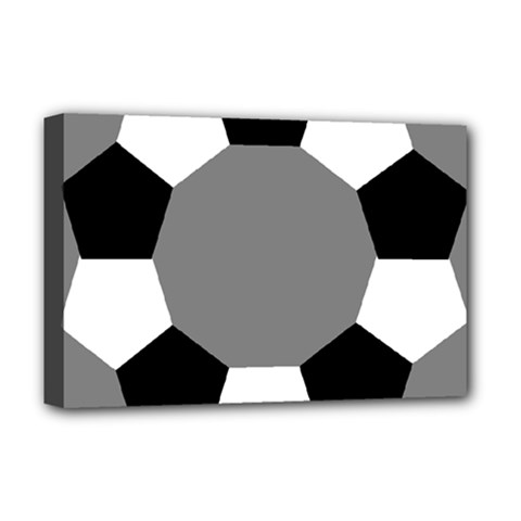 Pentagons Decagram Plain Black Gray White Triangle Deluxe Canvas 18  X 12  