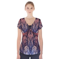 Abstract Fractal Short Sleeve Front Detail Top by Simbadda