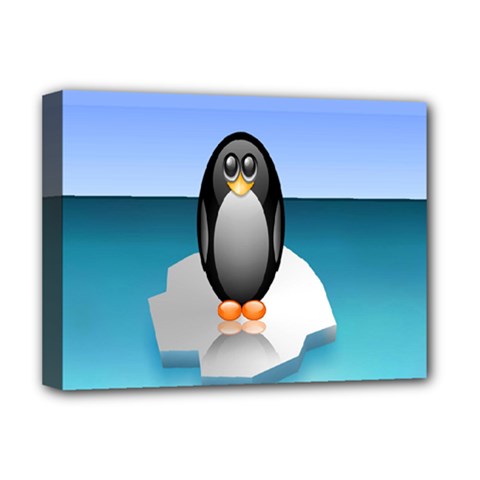 Penguin Ice Floe Minimalism Antarctic Sea Deluxe Canvas 16  X 12  