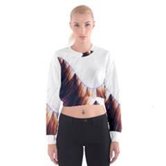 Abstract Lines Women s Cropped Sweatshirt by Simbadda