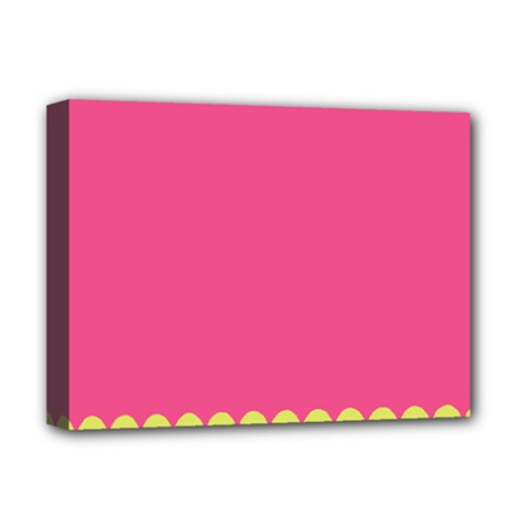 Pink Yellow Scallop Wallpaper Wave Deluxe Canvas 16  X 12   by Alisyart