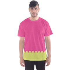 Pink Yellow Scallop Wallpaper Wave Men s Sport Mesh Tee