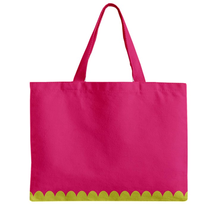 Pink Yellow Scallop Wallpaper Wave Zipper Mini Tote Bag