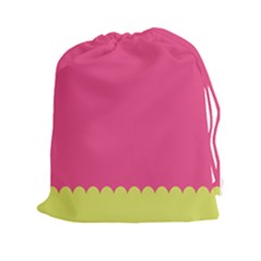 Pink Yellow Scallop Wallpaper Wave Drawstring Pouches (xxl)