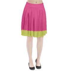Pink Yellow Scallop Wallpaper Wave Pleated Skirt