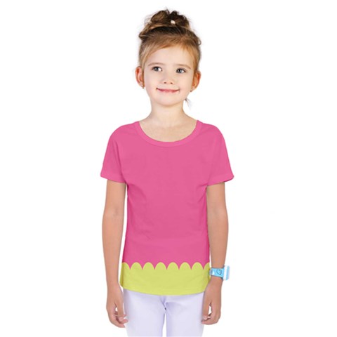 Pink Yellow Scallop Wallpaper Wave Kids  One Piece Tee by Alisyart