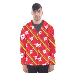 Panda Bear Face Line Red Yellow Hooded Wind Breaker (men) by Alisyart